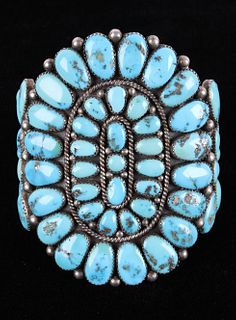 Navajo D.K. Lister Morenci Turquoise Sterling Cuff