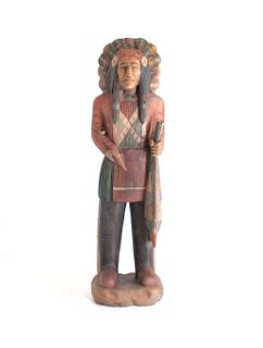 Large Cigar Store Indian Carved Wood