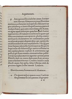 BEROALDUS, Philippus (1453-1505). Declamatio ebriosi, scortatoris et aleatoris. Bologna: Benedictus Hectoris, 1499.
