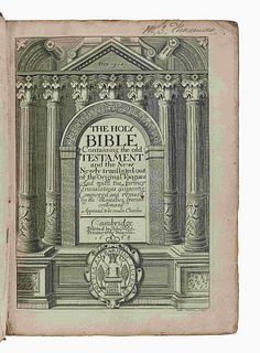 [BIBLE, in English]. The Holy Bible Containing the Old Testament and the New. -- Index Biblicus: or an Exact Concordance to the Holy Bible. -- The Who