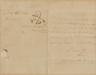 DE STAEL-HOLSTEIN, Anne Louise Germaine, Madame (1766-1817). Autograph letter signed  "Mme de Stael". [1813]. To Giovanni Battista Viotti.  