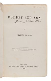 DICKENS, Charles (1812-1870).  Dombey and Son.  London: Bradbury and Evans, 1848.