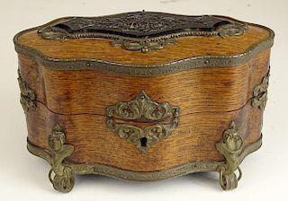 19th Century French bronze mounted wood vanity box.
