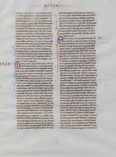 [ILLUMINATED MANUSCRIPTS]. BIBLE, in Latin. 3 leaves. [France (Paris?), 13th century].  