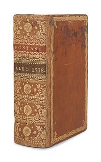 PONTANUS, Johannes Jovianus (1426-1503).   Opera. Venice: Aldus, 1513. 12mo. Later calf gilt, edges stained red.  