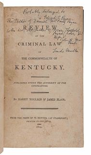 [KENTUCKY--JURISPRUDENCE]. A group of 4 works, comprising:  