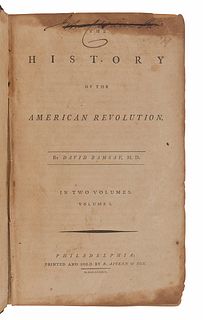 RAMSAY, David (1749-1815). The History of the American Revolution. Philadelphia: R. Aitken & Son, 1789.  
