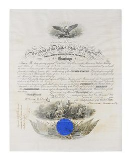 ROOSEVELT, Theodore (1858-1919). Engraved document signed as President ( "Theodore Roosevelt"), countersigned by William H. Moody, Secretary of the Na