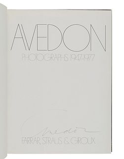 AVEDON, Richard (1923-2004). Avedon. Photographs 1947-1977. New York: Farrar, Straus, & Giroux, 1978.  