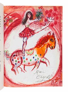 CHAGALL, Marc (1887-1985), illustrator. -- PREVERT, Jacques (1900-1977).   Le Cirque D 'izis. Monte Carlo: Andre Sauret, 1965.  