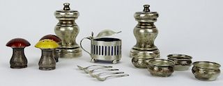 Lot of Fourteen (14) Sterling Silver table items