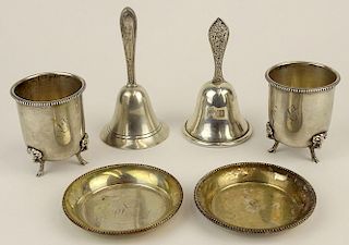 Two (2) Sterling Silver Footed Cigarette Cups, Two (2) Nut Trays;