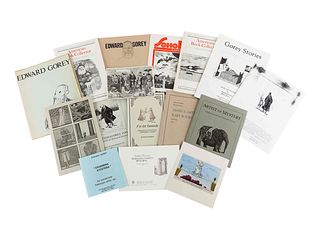 GOREY, Edward. A group of exhibition catalogues and announcements, checklists, and bookseller catalogues, including:  