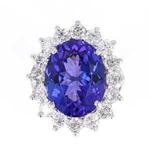 8.99 cts. Tanzanite 18K Ring w/ GIA & AIG Papers