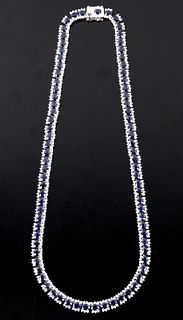 30.70ct. Blue Sapphire & 6.76ct. Diamond Necklace