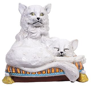 Italian Vintage Ceramic Cat Sculpture