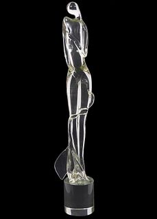 Murano Clear Glass Female Sculptured Figure