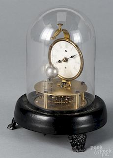 Briggs rotary pendulum clock under a dome, overall - 7 1/2'' h.