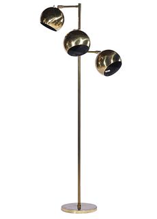 Koch & Lowy 3 Globe Brass Floor Lamp