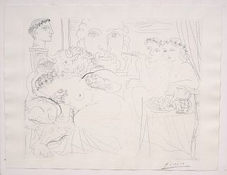Picasso Etching 'Minotaure Caressant Une Femme'