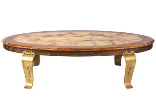 Muller Brothers Onyx and Alabaster Coffee Table
