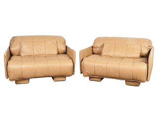 Pair of 1986 DeSede Leather Lounge Chairs