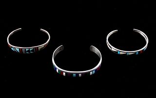 Navajo Mosaic Sterling Silver Bracelet Collection