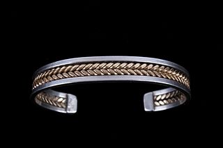 Tahe Navajo Gold & Sterling Silver Bracelet
