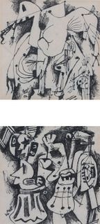 William Fett
(American, 1918-2006)
Two works: Untitled, 1952