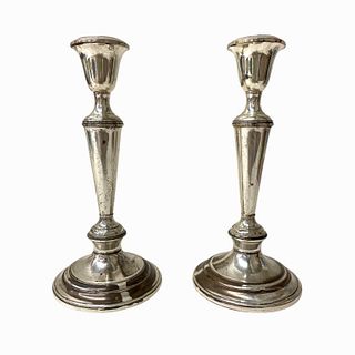 (2) Gorham Sterling Silver Weighted Candle Sticks