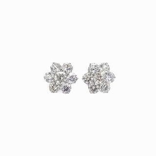 8.55tcw Diamond Cluster Earrings