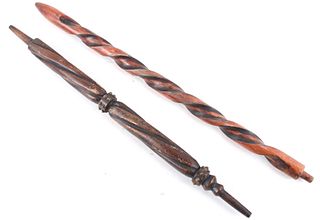 Plains Indian Twisted Wood Pipe Stems c. 1900-