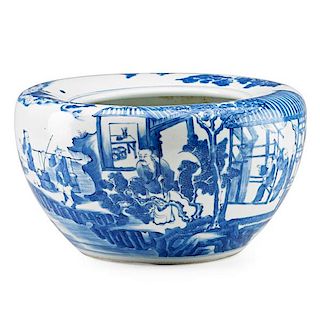 CHINESE BLUE AND WHITE PORCELAIN ALMS BOWL