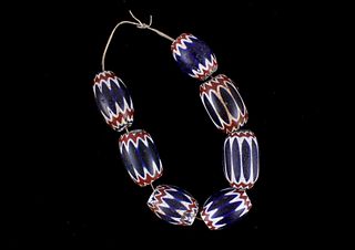 Early 1800's Six Layer Chevron Trade Bead Necklace