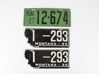 Montana 1927 & 1935 Steel License Plate Collection