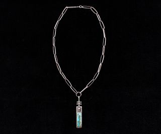 Navajo Royston Turquoise Sterling Silver Necklace