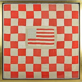 THIRTY-SIX STAR AMERICAN FLAG QUILT