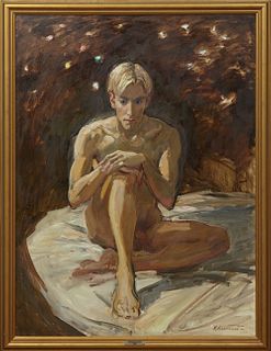Valery Kosorukov (1937-, Russian/American), "Edward," 1998, oil on canvas, signed lower right, signed and titled verso, presented in...