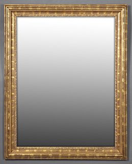 Gilt and Gesso Overmantel Mirror, late 20th c., with a wide rounded frame over a floral relief liner, H.- 49 1/2 in., W.- 39 1/4 in....