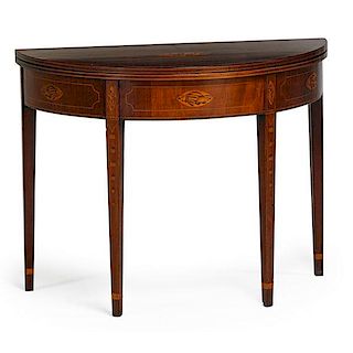 FEDERAL MARQUETRY INLAID MAHOGANY GAMES TABLE