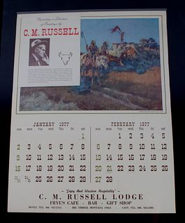 1977 Charlie Russell Calendar  From Big Timber MT