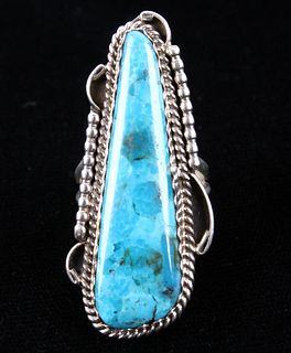 Navajo Carico Lake Turquoise & Sterling Ring