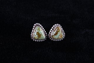 Navajo Kingman Turquoise Sterling Silver Earrings