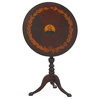 MARQUETRY INLAID TILT-TOP TABLE