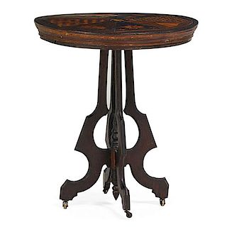 VICTORIAN MARQUETRY INLAID SIDE TABLE