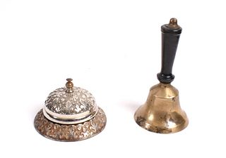 Teachers Hand Bell & Ornate Hotel Desk Bell