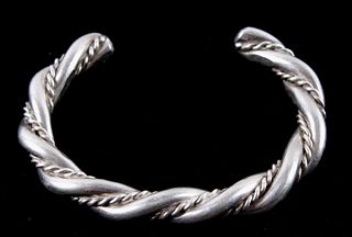 Navajo Twisted Rope Sterling Silver Bracelet