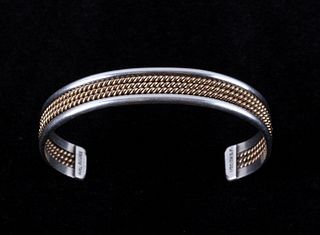 Navajo Tahe Sterling & 12K Gold Bracelet