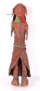 Large Beaded African Maasai Fetish Doll 21"