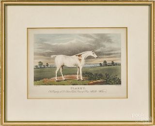 Two colored engravings of horses, after Barenger, 4 1/4'' x 7 1/4''.